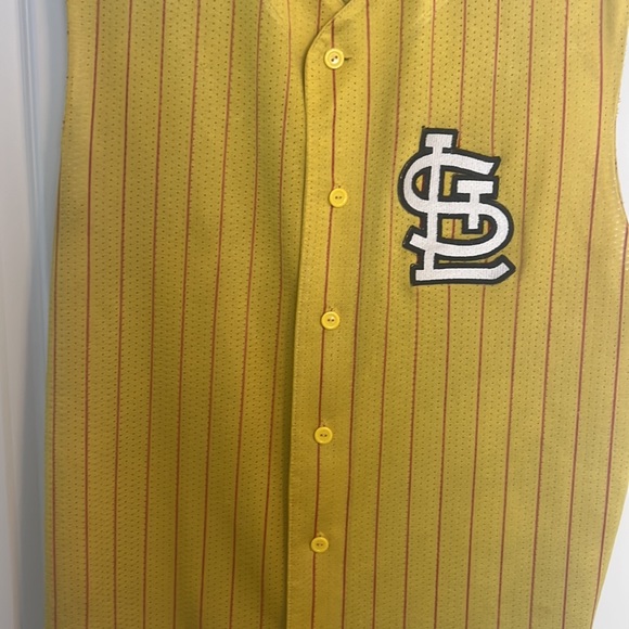 Men’s Sleeveless St. Louis Cardinals Yellow Jersey - Picture 3 of 6